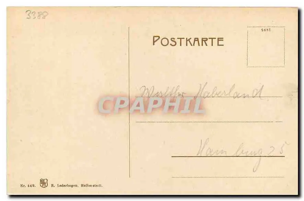 Bad Harzburg — Parte am Badauwasserfall — R. Laderbogen, Halberstadt, Nr. 449 - Verso