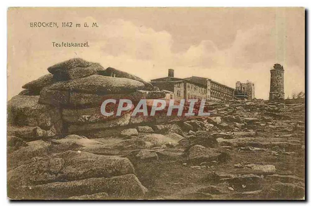 Brocken, 1142 m acima do nível do mar — Teufelskanzel — Hotel Brocken - Frente