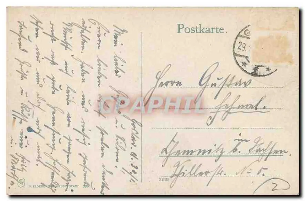 हर्ज से स्वागत — पहाड़ में चरती गायें — एन. लेडरर, हैल्बरस्टैड्ट - पीछे