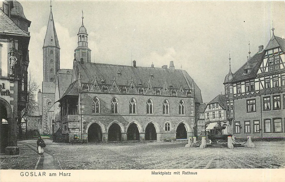 Goslar am Harz — Mercado con el ayuntamiento — Albert Dapenhagen & Cie, N.º 018 - Anverso