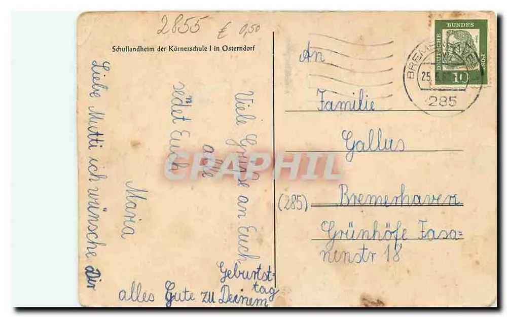Schullandheim der Körnerschule en Osterndorf — número de serie 2855 - Reverso