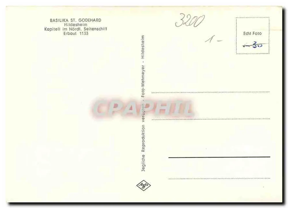 Capitelle der Basilika Saint-Godehard — Hildesheim — Verlag Hildesheimer Foto-Verlag - Rückseite