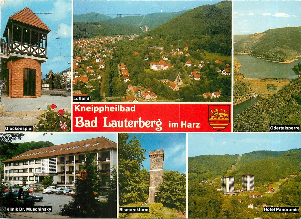 Bad Lauterberg im Harz — Kneippheilbad, Odertalsperre, Bismarckturm — éditeur Cramers Kunstanstalt - Recto