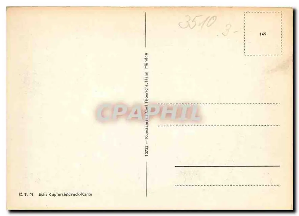 Hann. Münden, die Stadt an den drei Flüssen — Weserblick — C.T.M. Kunstanstalt Carl Thoericht - Rückseite