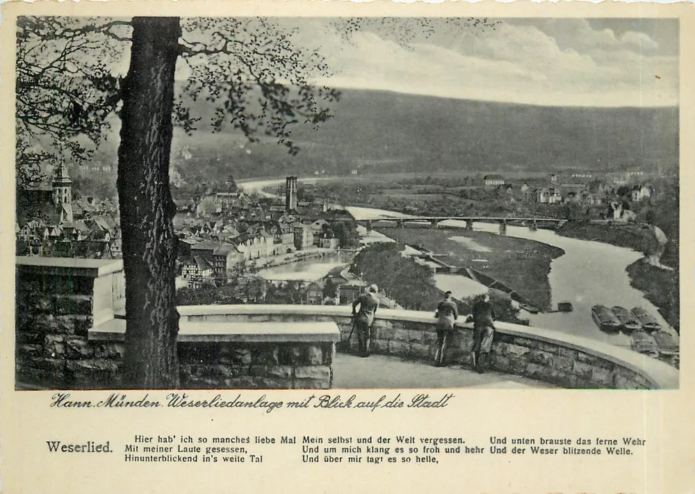 Hann. Münden — Weserliedanlage mit Blick auf die Stadt — C. T. Photo-Plasma Spezial - Vorderseite