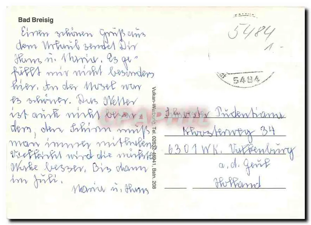 Bad Breisig — Igreja, hotel e fonte — Volkan-Weilbing - Verso