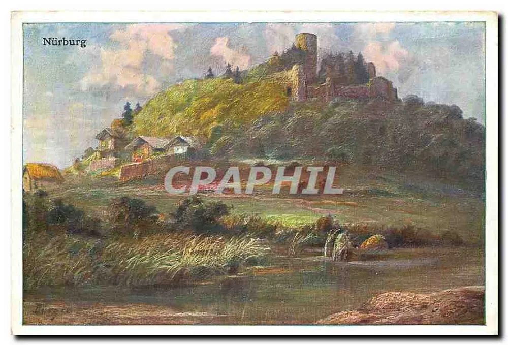 Nürburg — vista da fortaleza em uma colina — Künstlerkarten-Verlag von Karl Frid. Brenner & Co., Köln z. Rh. - Frente