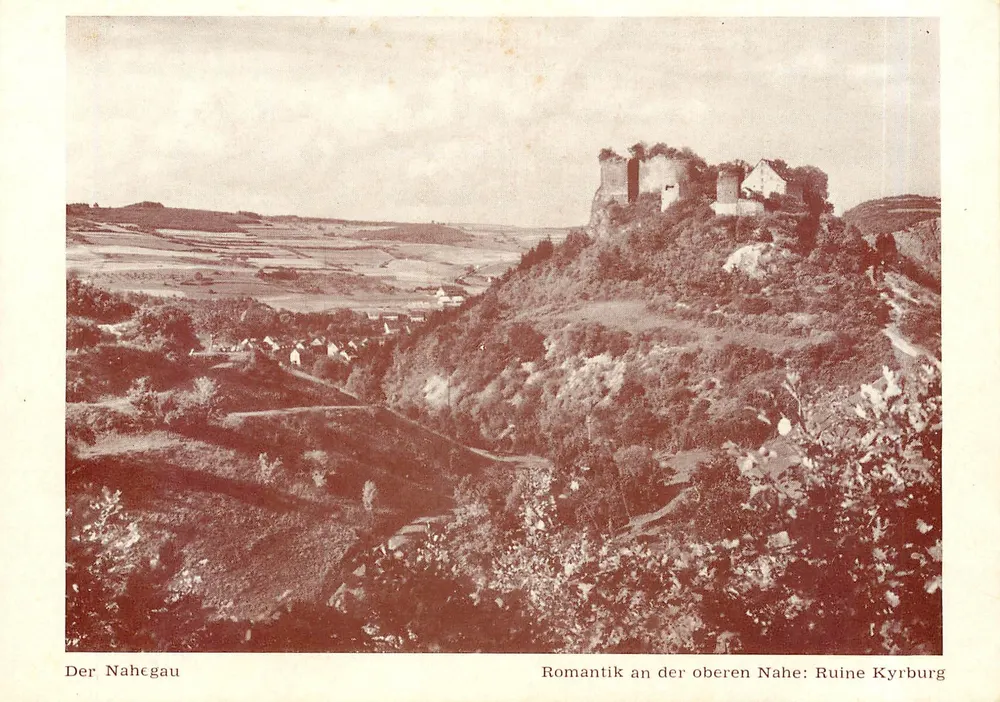 Ruinen von Kyrburg — romantische Ansicht an der Grenze der Nahe — Der Nahegau - Vorderseite
