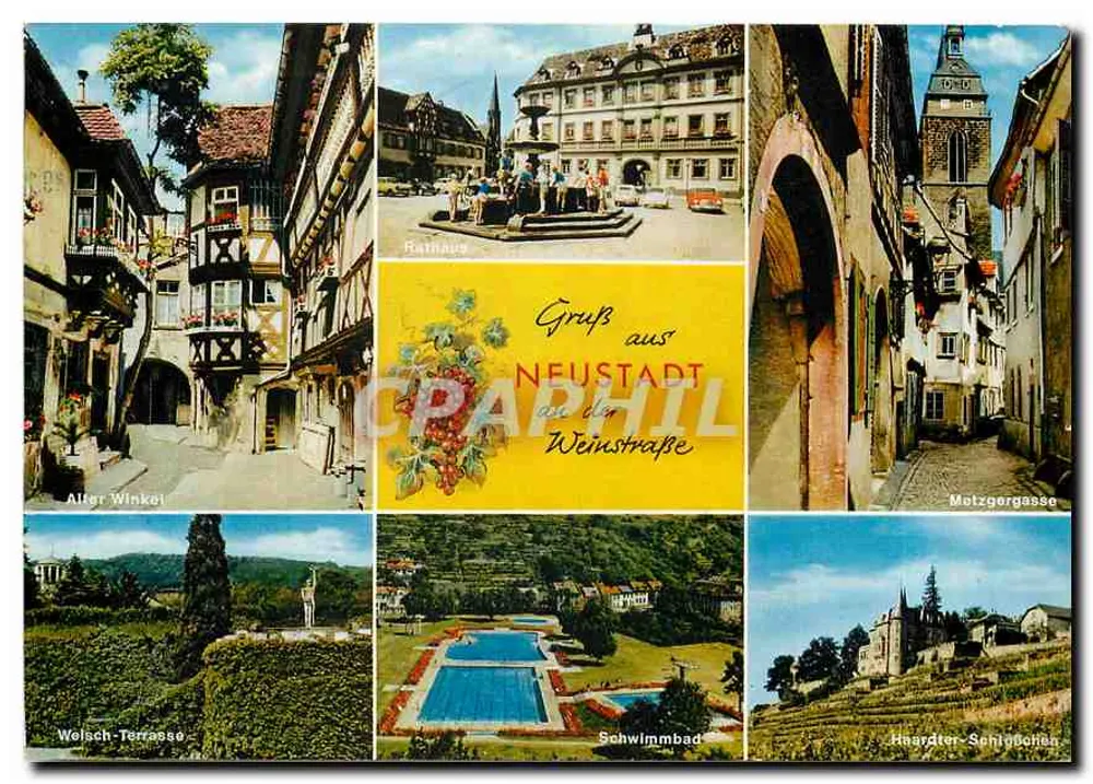 Neustadt an der Weinstraße — panoramic view — Verlag Schöning & Co, Neu-Weinstraße - Front