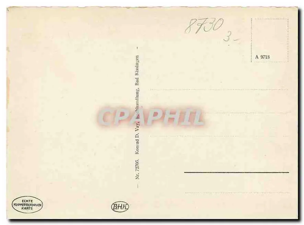 Bad Kissingen — Hunde-Dalle — editor Conrad D. Vay, Bad Kissingen, n° 72705 - Verso