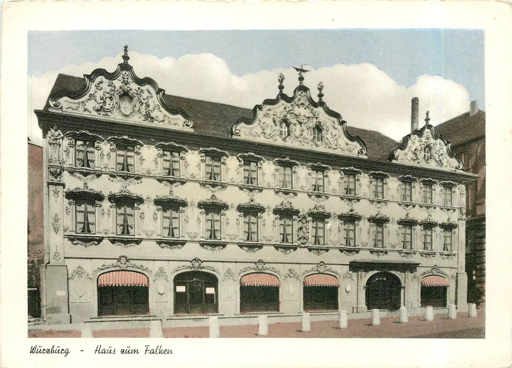 Würzburg - Casa zum Falken — editor Kupfer-Tiefdruck, Würzburg - Frente