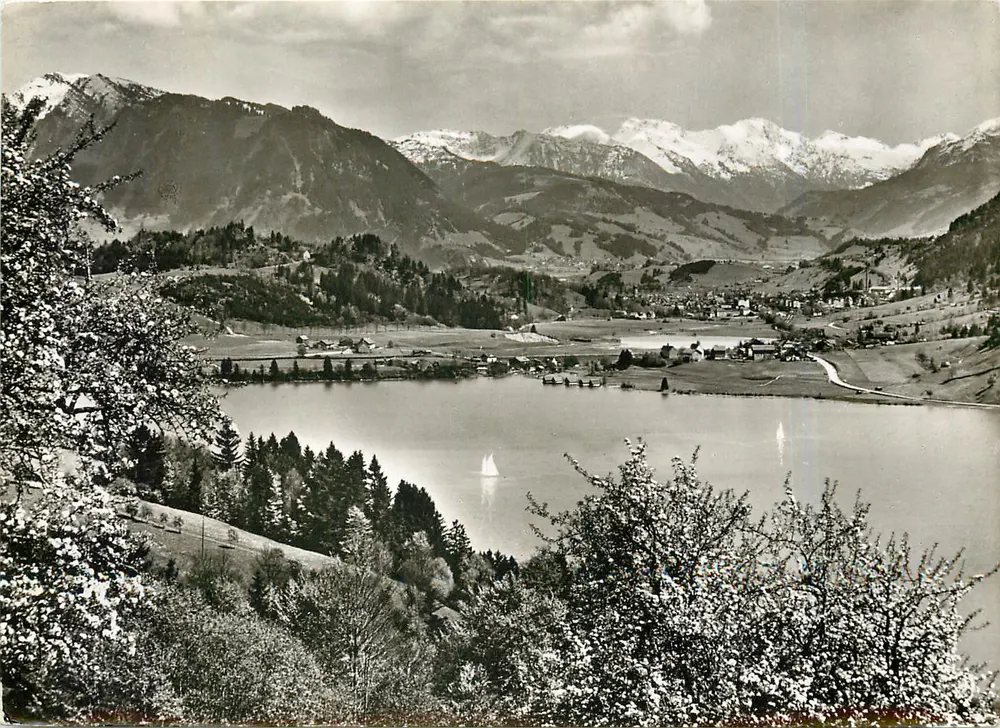 Vue des deux lacs d'Allgäu — Bühlm-Immenstadt — Aufn. u. Verlag Photobau H. op Immenstadt / Allgäu - Recto
