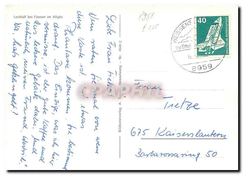 न्यूस्वान्स्टेन कैसल, मार्क्टोबर्डॉफ़ के पास जलप्रपात, होहेनस्वांगॉउ कैसल, फ़्यूसेन - बिल्डकुंस्टवर्लैग ए. टावलर नेसेलवांग - पीछे