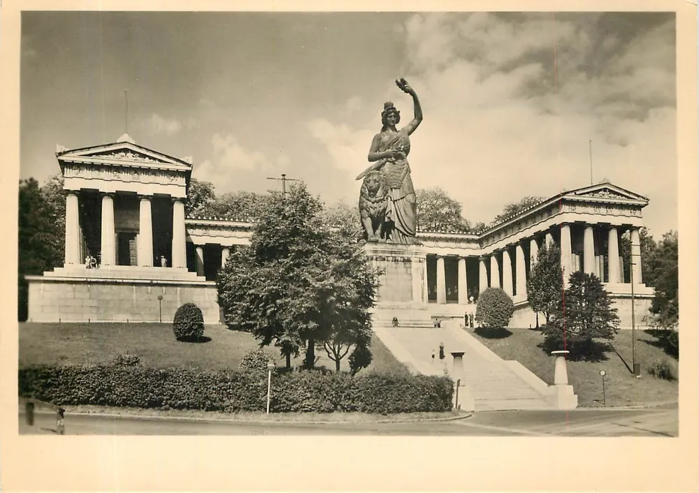 Munique - Baviera com a Hall da Glória — Bayerische Heimatbilder Série 2, n°370/42 - Frente