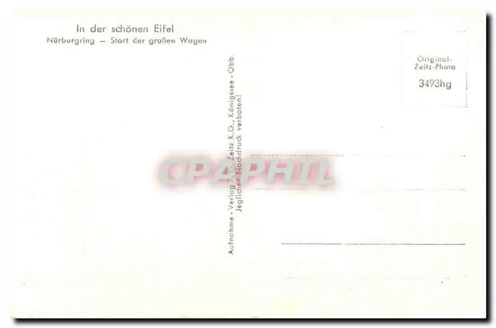 Nürburgring — Inicio de la gran carrera — Fot. F. G. Zeitz Nr. 3493 - Reverso
