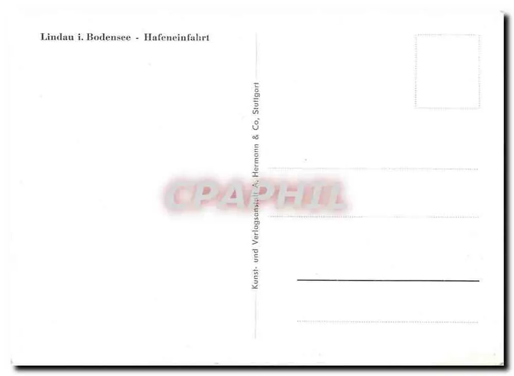 Bregenz — Widok portu z farbą i górami — Holzapfel - Rewers