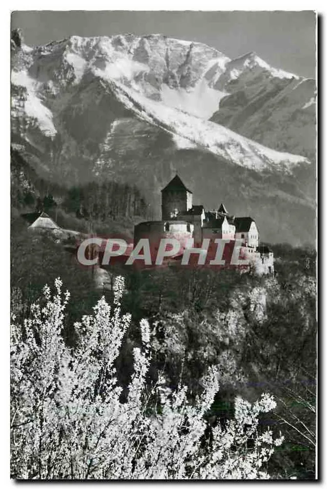 Schloss Vaduz — Fürstentum Liechtenstein mit Falknis (2566 m) — Verlag Papeterie Thöny, Vaduz - Vorderseite