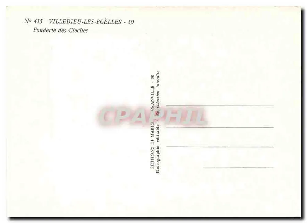 Glockengießer bei der Arbeit — Villedieu-les-Poêlles — Éditions du Mario Granville - Rückseite