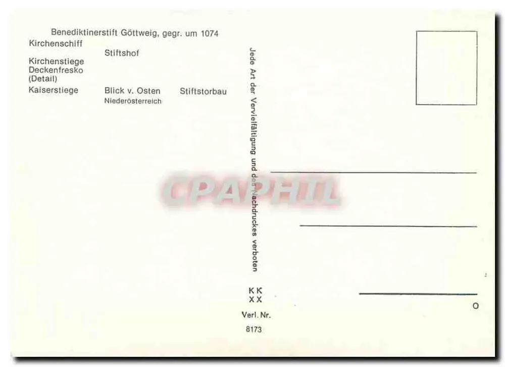 Stift Göttweig — Abadia beneditina — n° 8173 - Verso