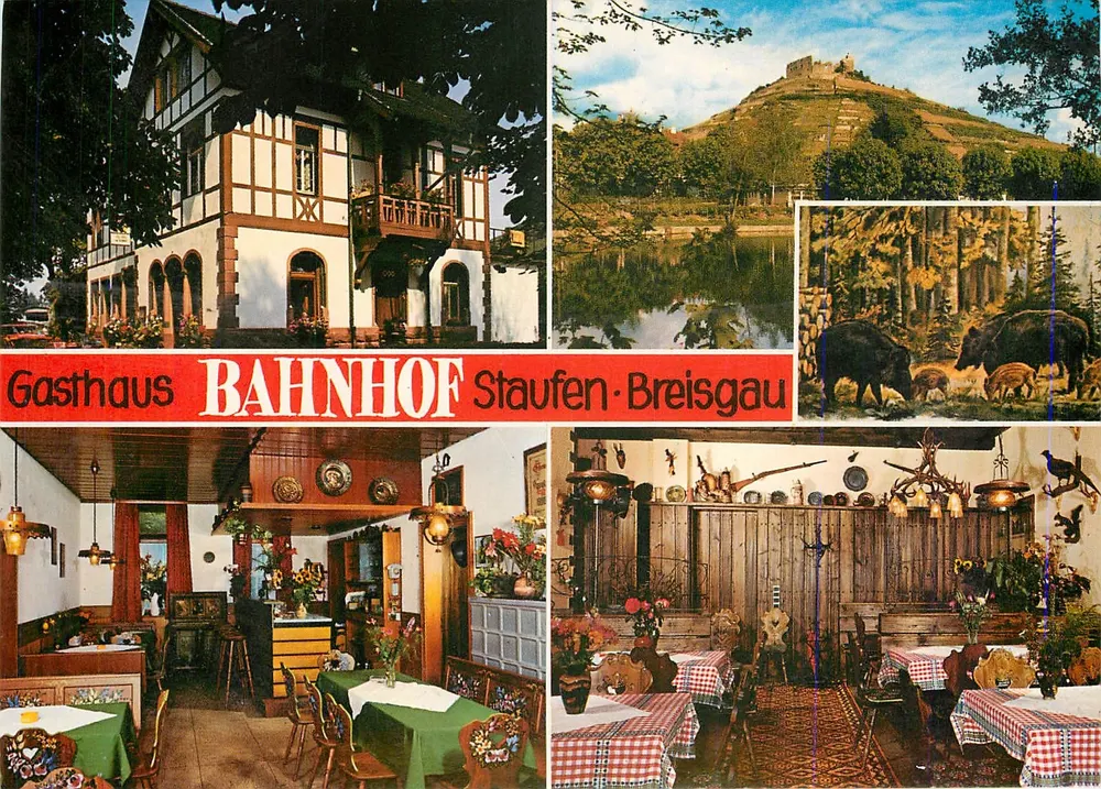 Gasthaus Bahnhof — Stauf w Breisgau — wydawca Hans Verlag u. Verlag Lorrach, nr 2036 - Awers