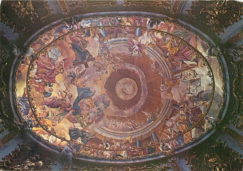 Dome of the Monastery Church Weltenburg a.D. — Ceiling Painting by Cosmas D. Asam — Alpiner Postkartenverlag München - Front