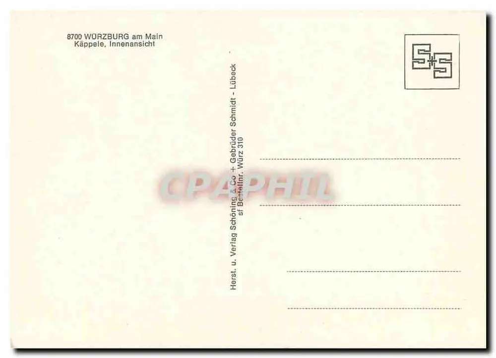 Käppele — vista interior — Verlag u. Gebriider Schmidt, Würzburg - Reverso