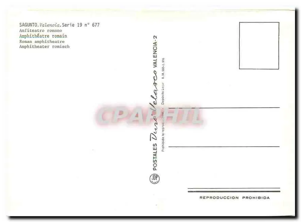 Sagunto — Anfiteatro romano — Postales Ducales, serie 19 n° 677 - Verso