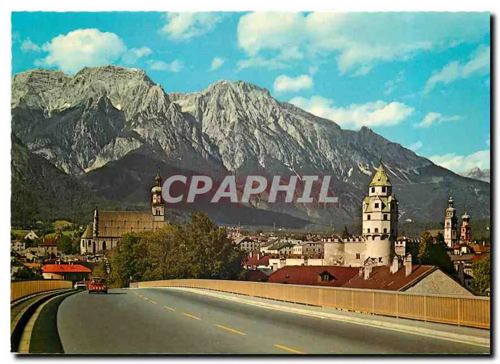 Hall in Tirol — vue sur le Münzerturm et le Bettelwurf, 2725 m — Tiroler Kunstverlag Chizzalü - Recto