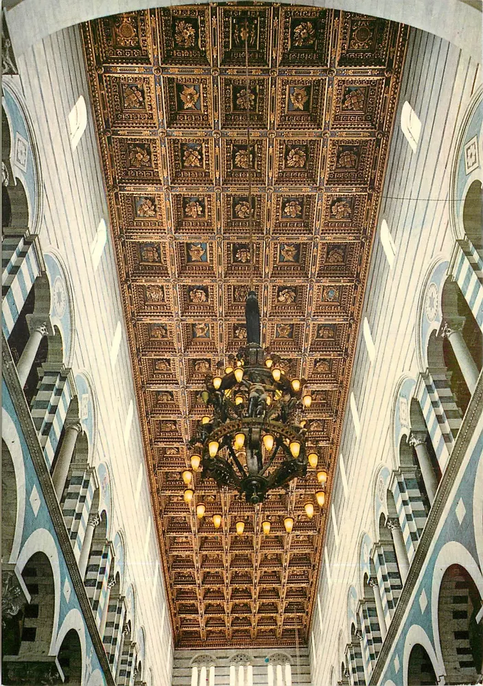 Pisa - O teto com caixas do Duomo — Reprodução por Fotometalgrafica Bologna - Frente