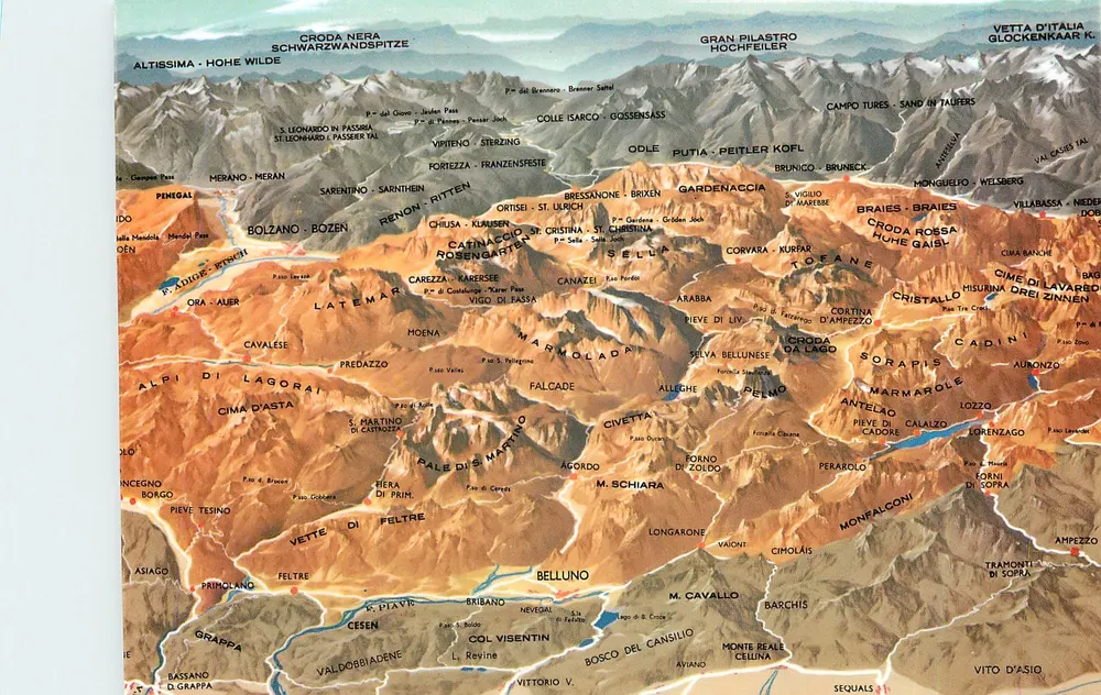 Vista aérea das Dolomitas — Carta postal n° 442 - Frente