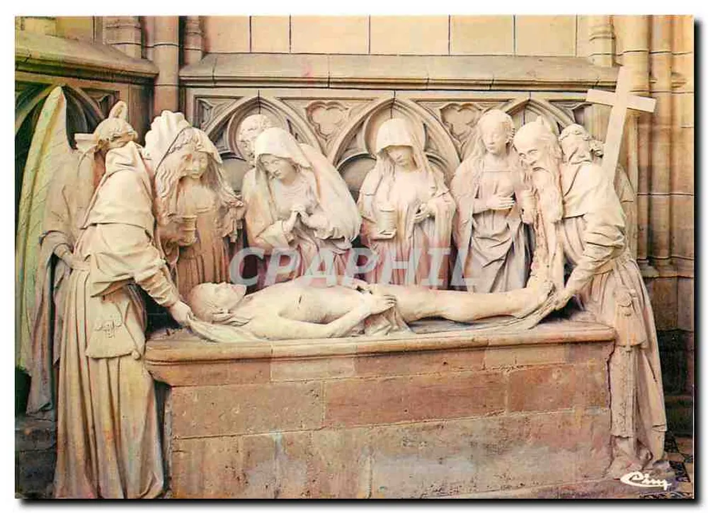 मृतक के दफनाने की दृश्य — बेसिलिका नोट्र-डेम डी ल'एपिन, 17वीं शताब्दी — कॉम्बियर इम्प्रिमर मैकॉन - आगे
