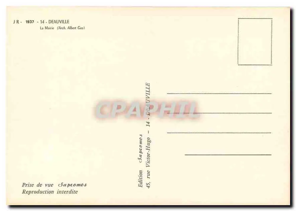 Sapzomos — A Prefeitura — Edição Deauville - Verso
