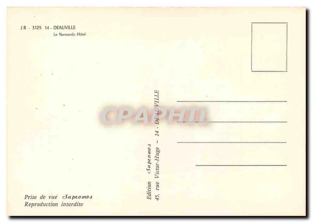 O Hotel Normandy — Deauville — Edição Sapremos - Verso