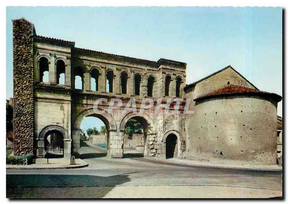 Autun - Porta Saint-André — edifício romano erguido em 69 da nossa era — Combier Imprimeur - Frente