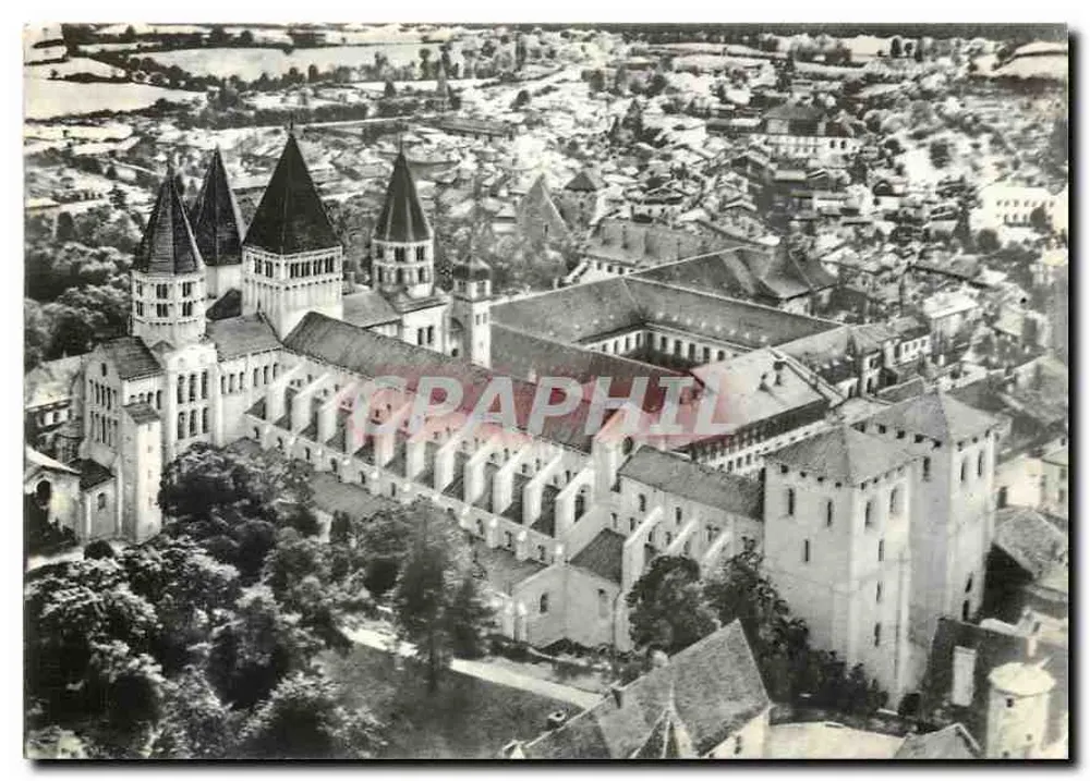 Cluny — luchtfoto van de Grote Abdij van Sint Hugo — Uitgever Combier - Voorkant