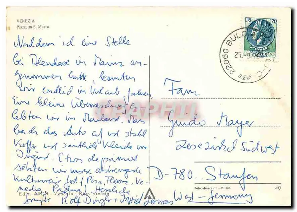 Piazza San Marco — Veneza — Editor ARDO, n° 40 - Verso