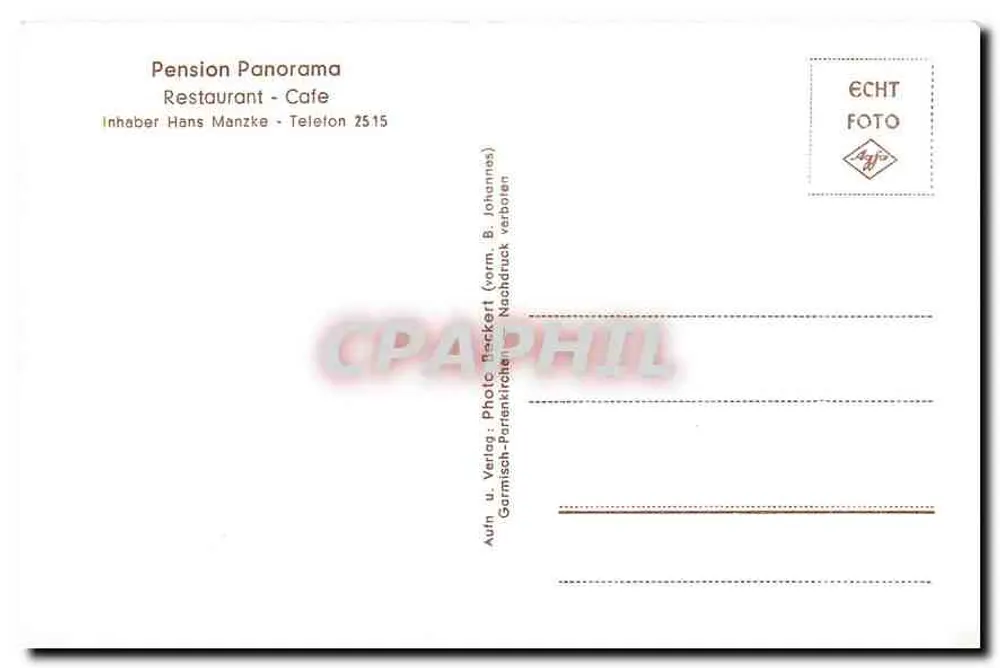 Partenkirchen — Vista panorâmica — Pension Panorama - Verso
