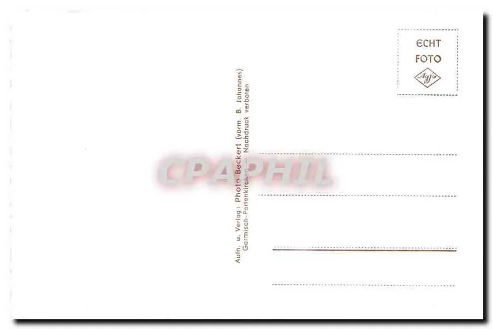 가름시히-파르텐키르헨 근처 즈우스피츠 — 나무로 둘러싸인 전경 — 사진 베크ерт, 가름시히-파르텐키르헨, 번호 1717 - 뒷면