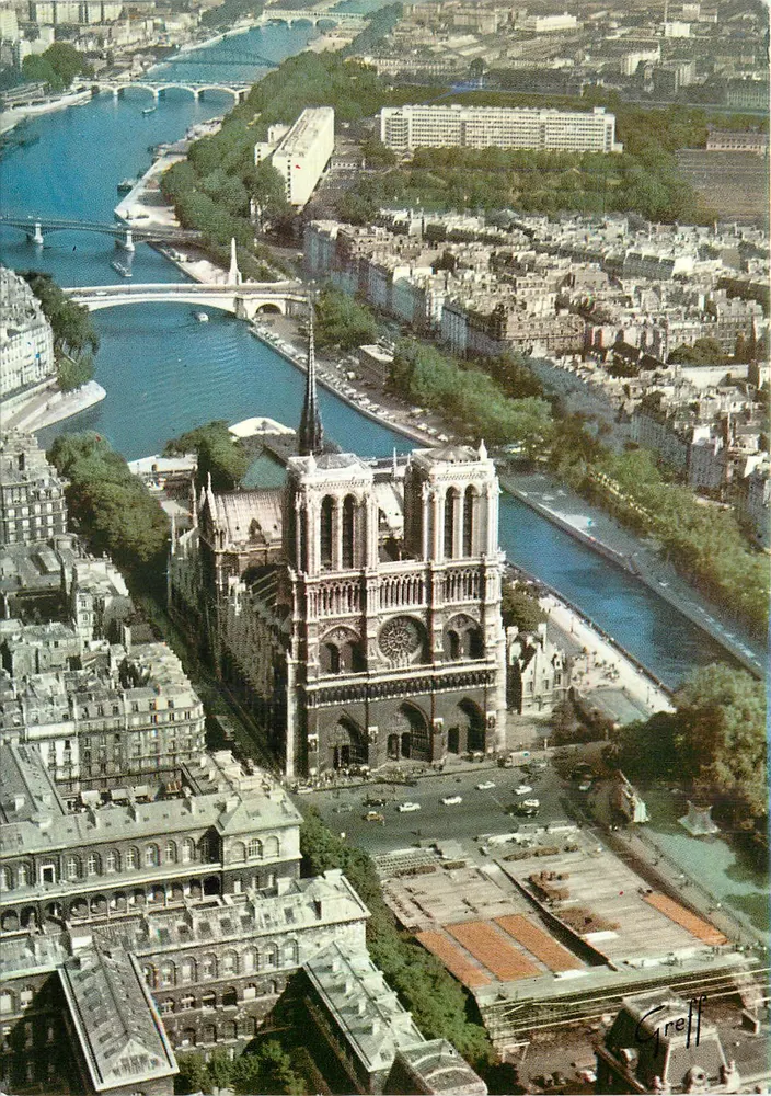 Paris - Luftaufnahme - Die Fassade von Notre-Dame und die Seine — Éditions GREFF - Vorderseite