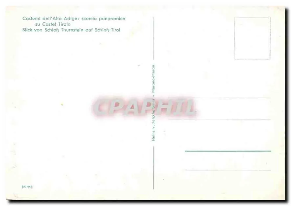 Vecchio barbuto in abito tradizionale — Merano, Italia — Heinz v. Perckhammer, serie M 118 - Verso