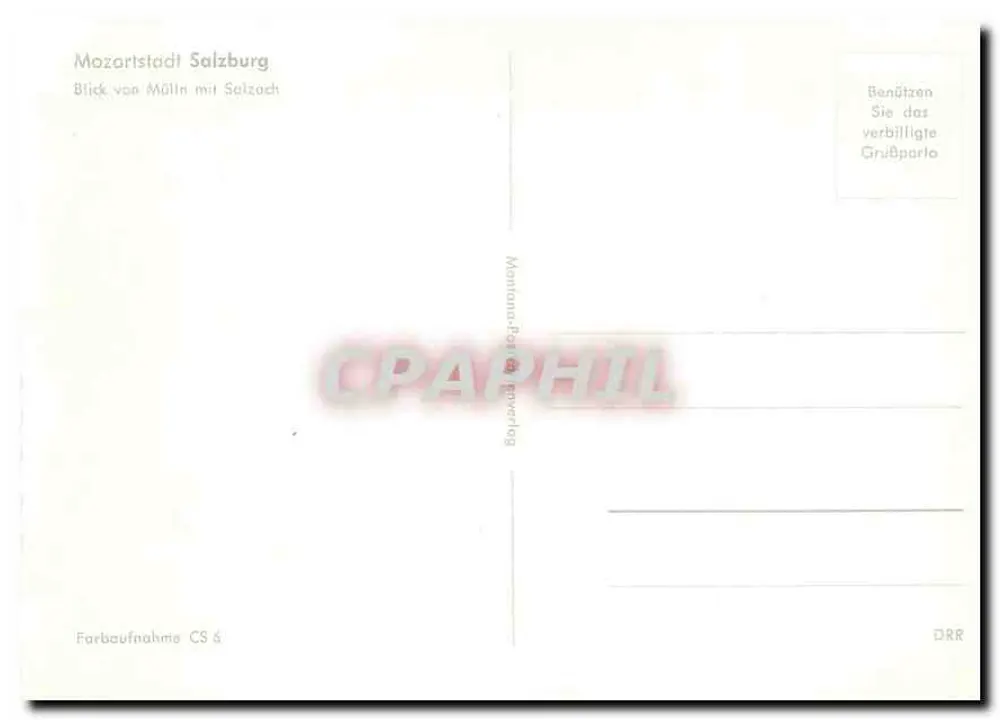 Salzburg — Ansicht von Mülln mit der Salzach — Montana-Post Verlag, Serie CS 6 - Rückseite