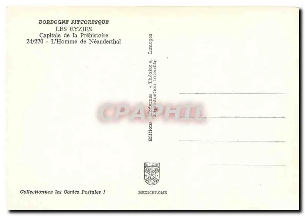 Les Eyzies — Hauptstadt der Urgeschichte — Editions Diplome - Rückseite