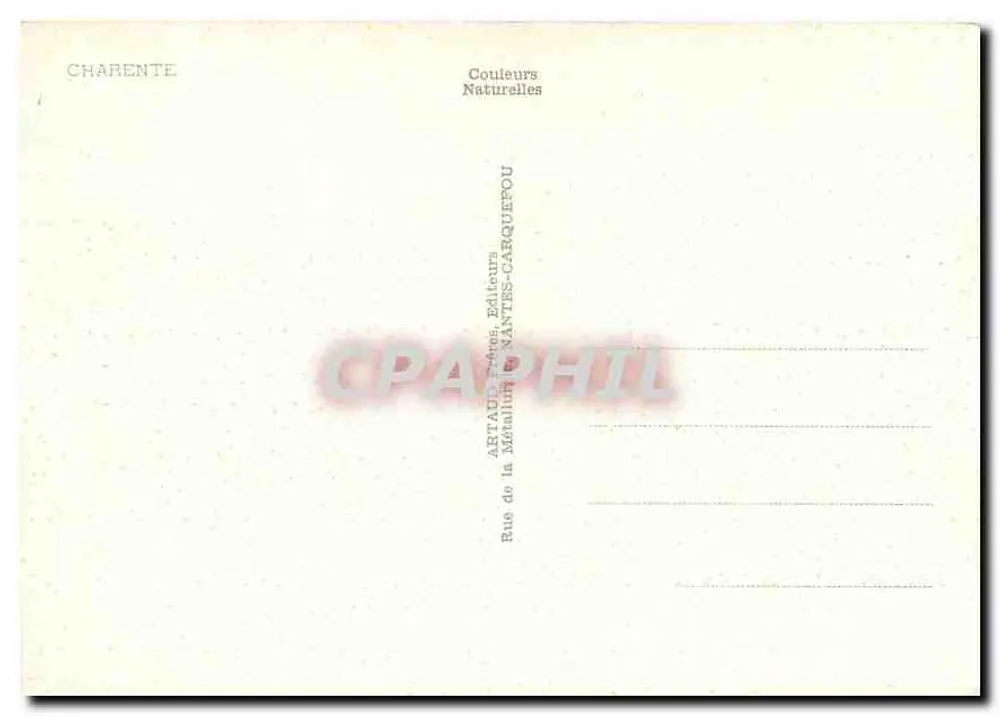 Charente — Carta postal panorâmica com mapa e locais — Editor Artaud, Nantes - Verso