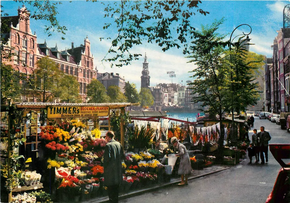 Marché aux fleurs à Amsterdam — Tour de la monnaie — n°935/100 - Recto