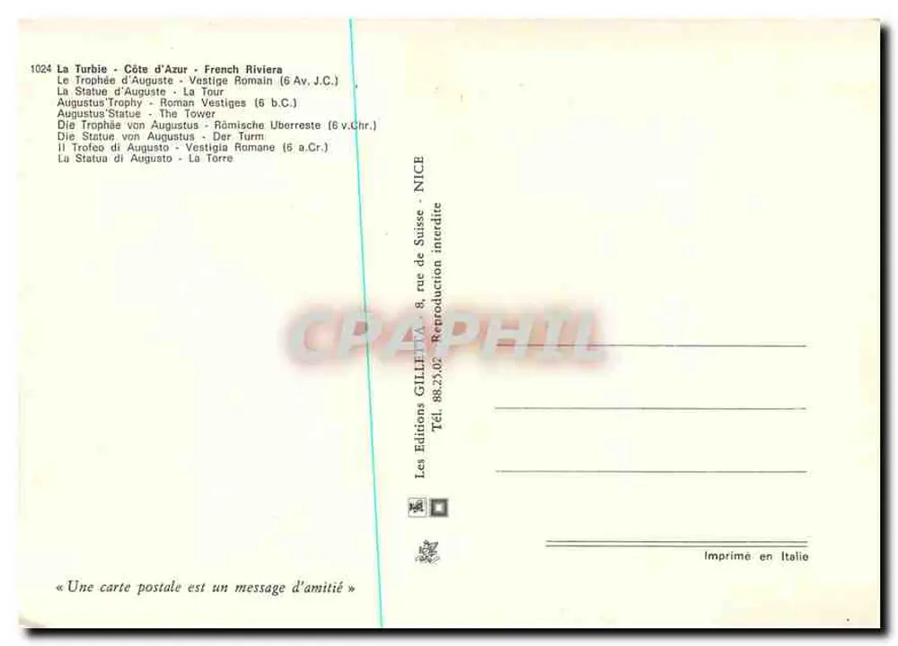 La Turbie — O Troféu de Augusto — Les Éditions GILLÉ - Verso