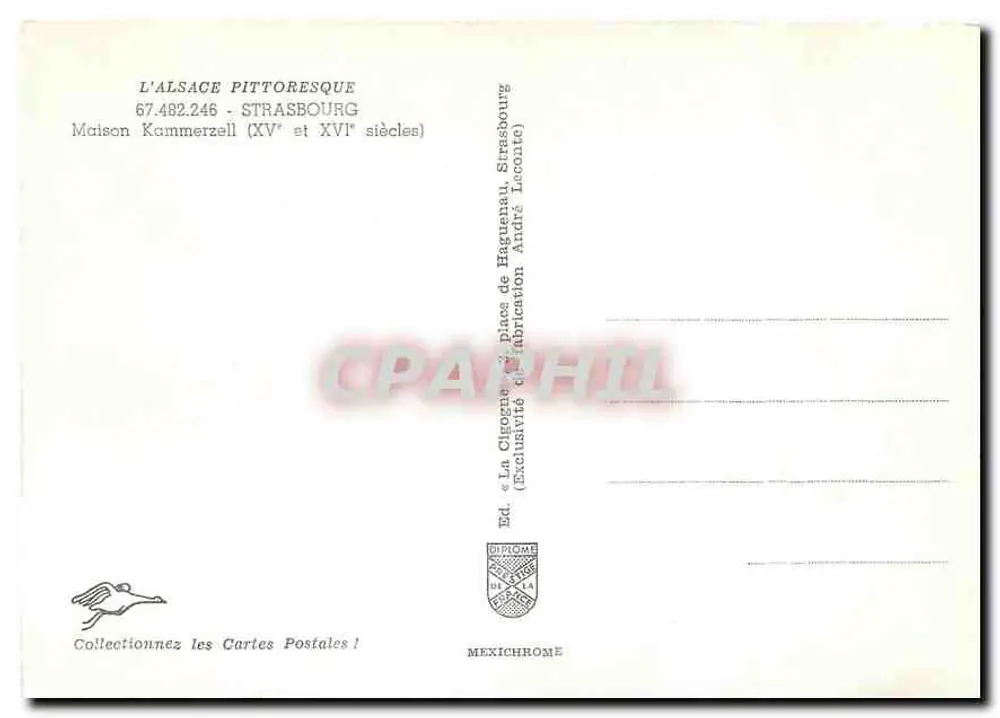 Casa Kammerzell — Strasbourg — editor Mexichrome, n° 67.492.246 - Verso
