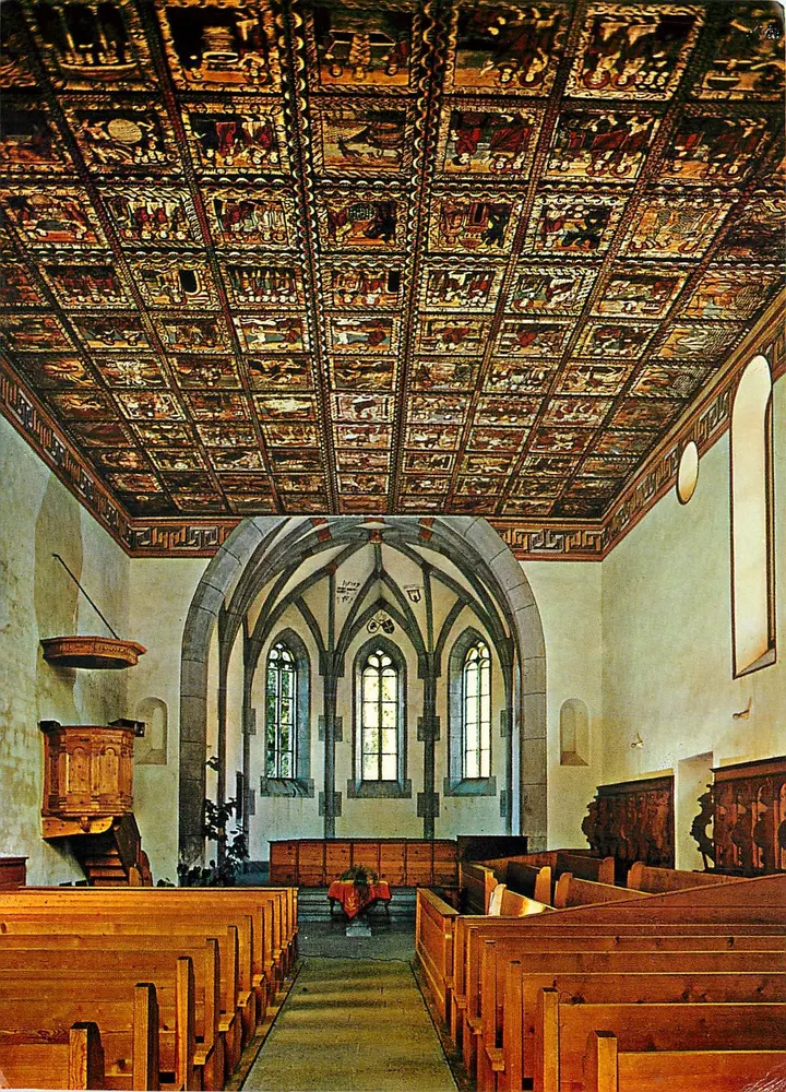 Zillis — mais antiga decoração de teto romana — Verlag Photohaus Geiger, Flims-Waldhaus, n° 3622 - Frente