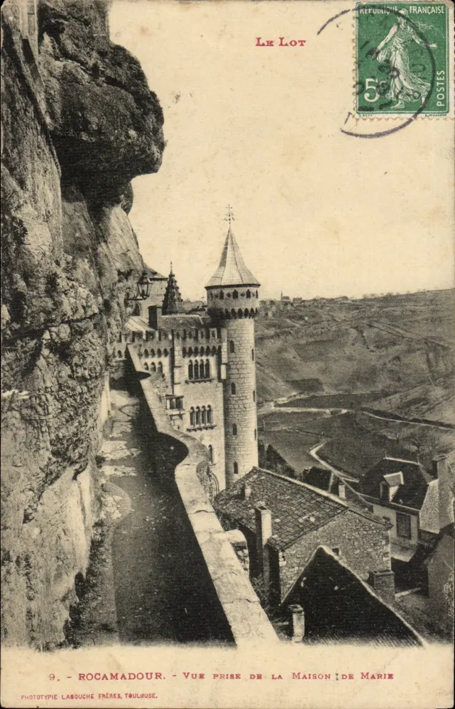 Rocamadour — Ansicht vom Haus der Maria — Phototypie Labouche Frères, Toulouse - Vorderseite