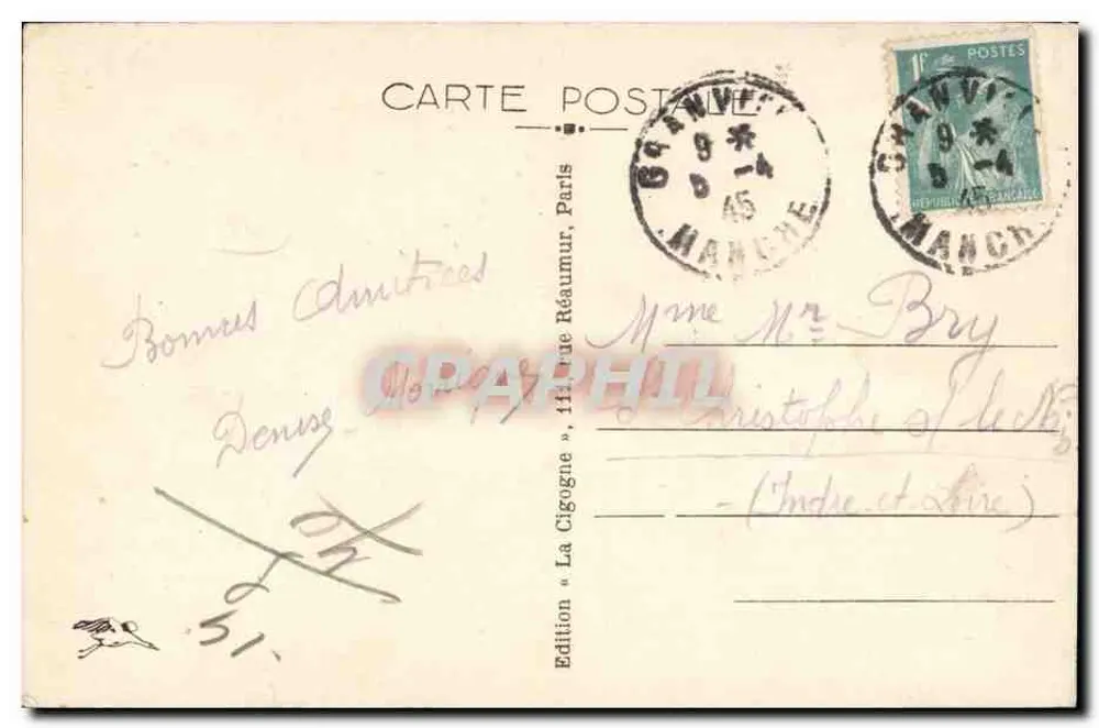 Granville — Het Casino — Uitgave « La Cigogne » - Achterkant