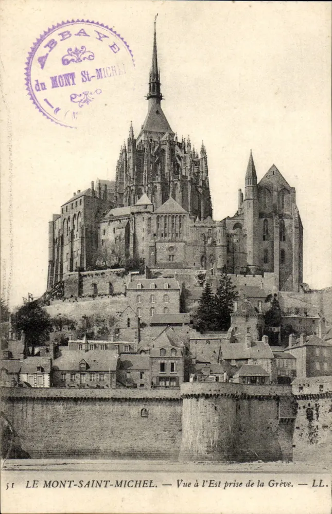 O Mont-Saint-Michel — Vista a Leste tirada da Grève — LL. - Frente